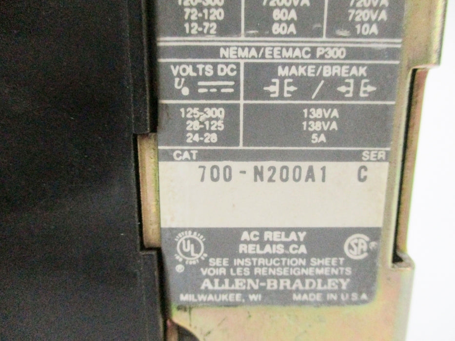 INDUSTRIAL SPARE PART 700-N200A1 SER. C 120V (AS PICTURED) UNMP