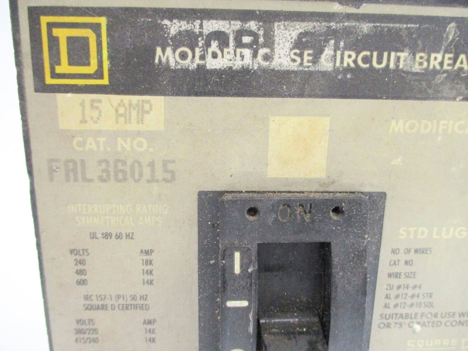 SQUARE D FAL36015 15A 600VAC UNMP