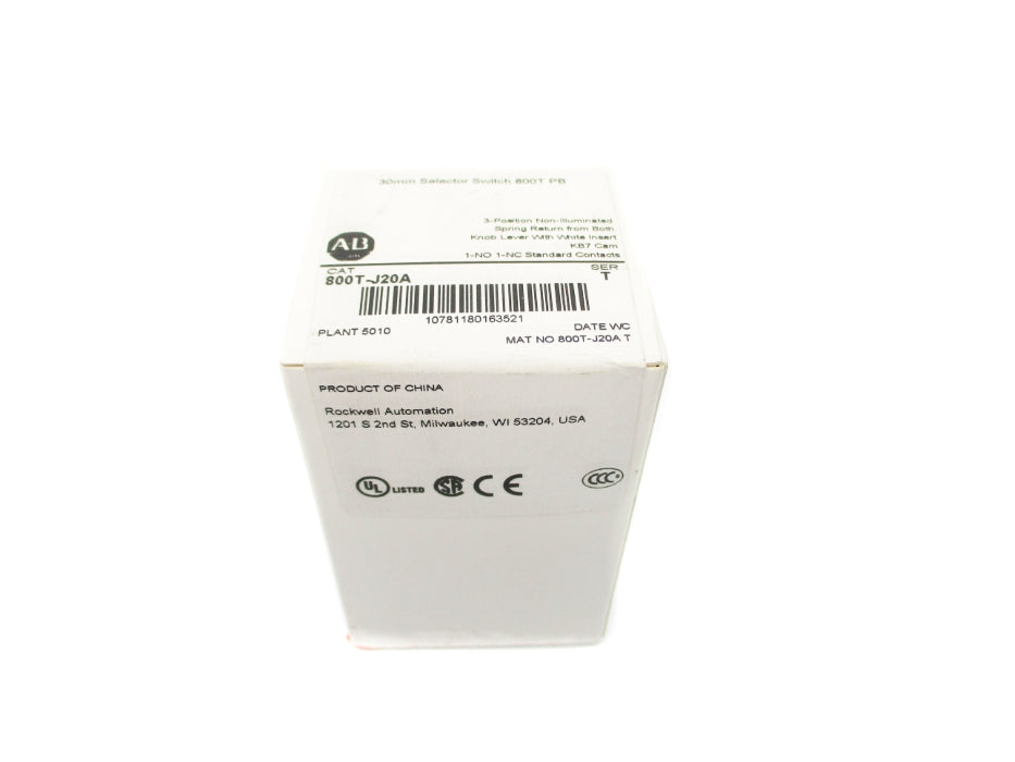 ALLEN BRADLEY 800T-J20A SER. T (WH) NSFS