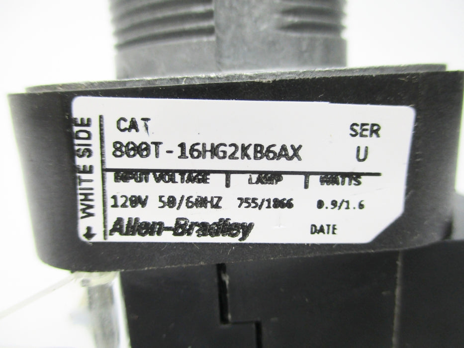ALLEN BRADLEY 800T-16HG2KB6AX SER. U 120V NSNP