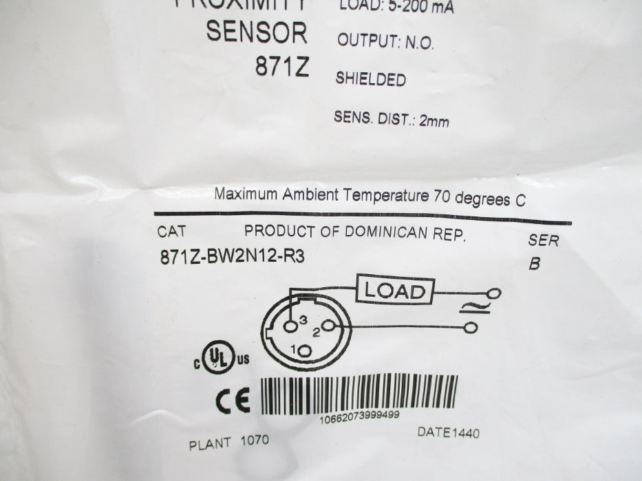 INDUSTRIAL SPARE PART 871Z-BW2N12-R3 SER. B 20-250VAC/DC NSMP