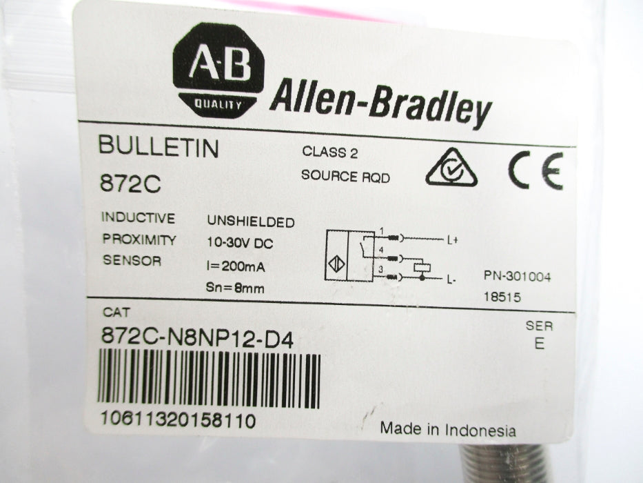 ALLEN BRADLEY 872C-N8NP12-D4 SER. E 10-30VDC NSMP