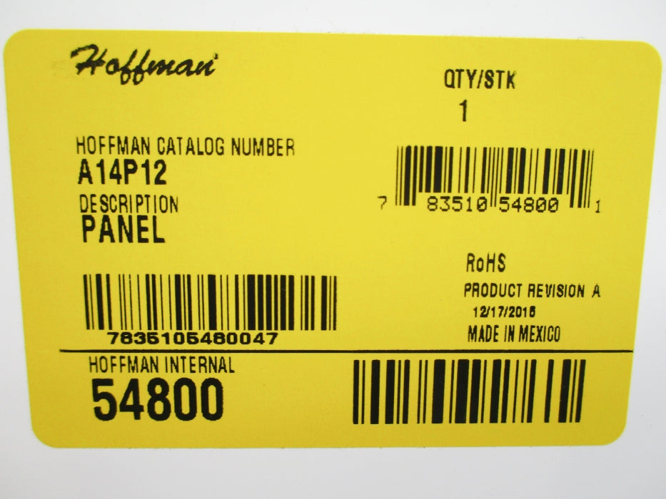 HOFFMAN A14P12 54800 NSNP