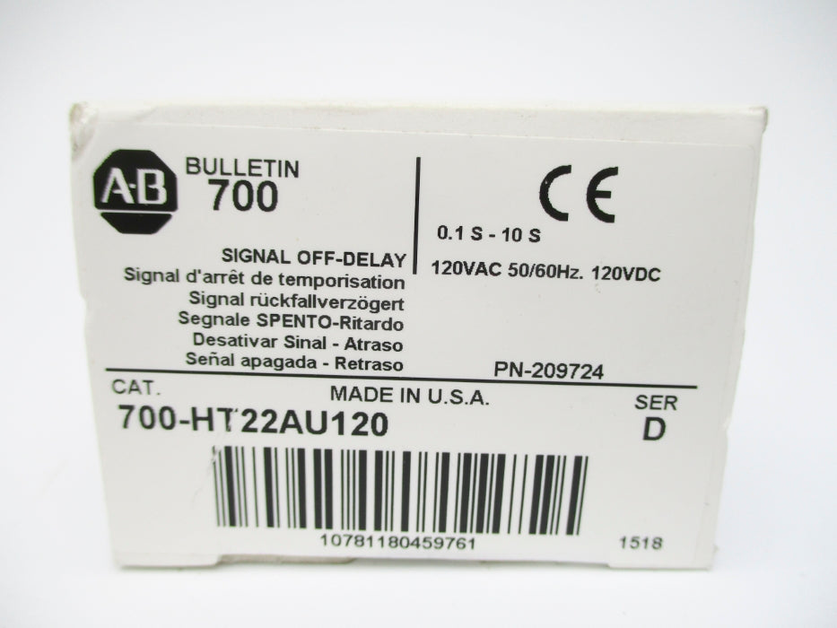 INDUSTRIAL SPARE PART 700-HT22AU120 SER. D 120VAC/DC 10A 0.1-10S (WH) NSMP