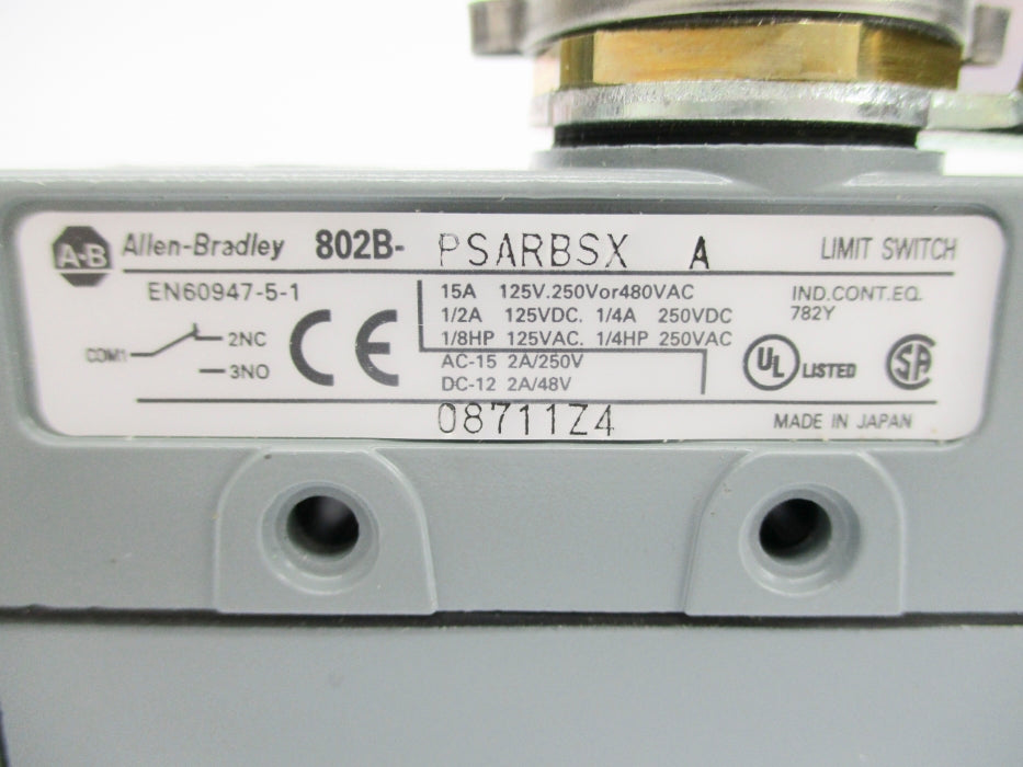 INDUSTRIAL SPARE PART 802B-PSARBSX SER. A 480VAC 15A NSNP