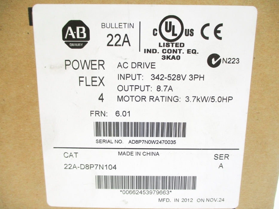 INDUSTRIAL SPARE PART 22A-D8P7N104 SER. A F/W 6.01 NSMP