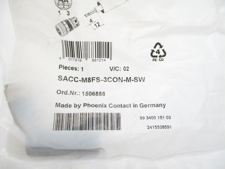 PHOENIX CONTACT SACC-M8FS-3CON-M-SW 1506888 NSMP