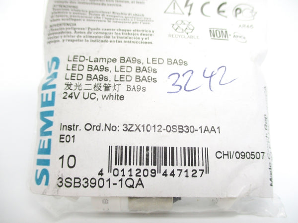SIEMENS 3SB3901-1QA 24VDC (PKG OF 10) NSMP