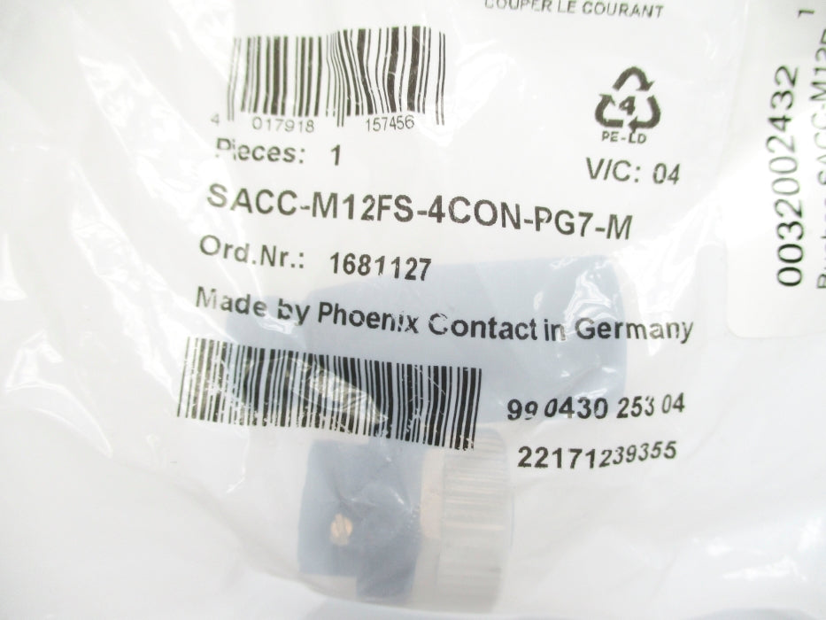 PHOENIX CONTACT SACC-M12FS-4CON-PG7-M 1681127 NSMP
