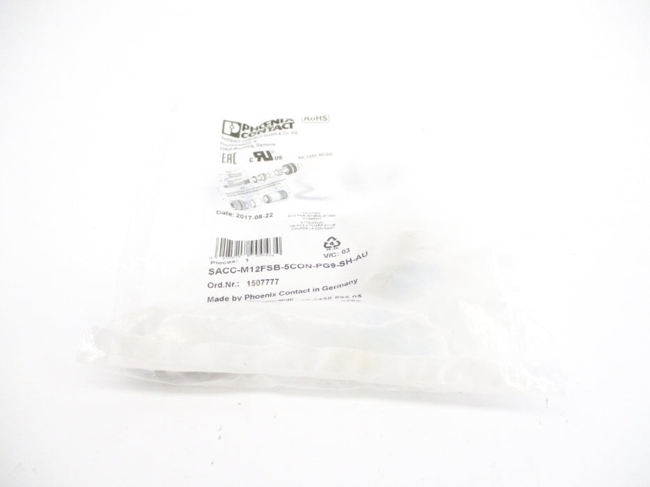 PHOENIX CONTACT SACC-M12FSB-5CON-PG9-SH-AU 1507777 125VAC/DC 4A NSMP