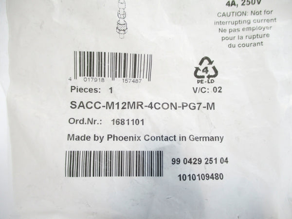 PHOENIX CONTACT SACC-M12MR-4CON-PG7-M 1681101 NSMP