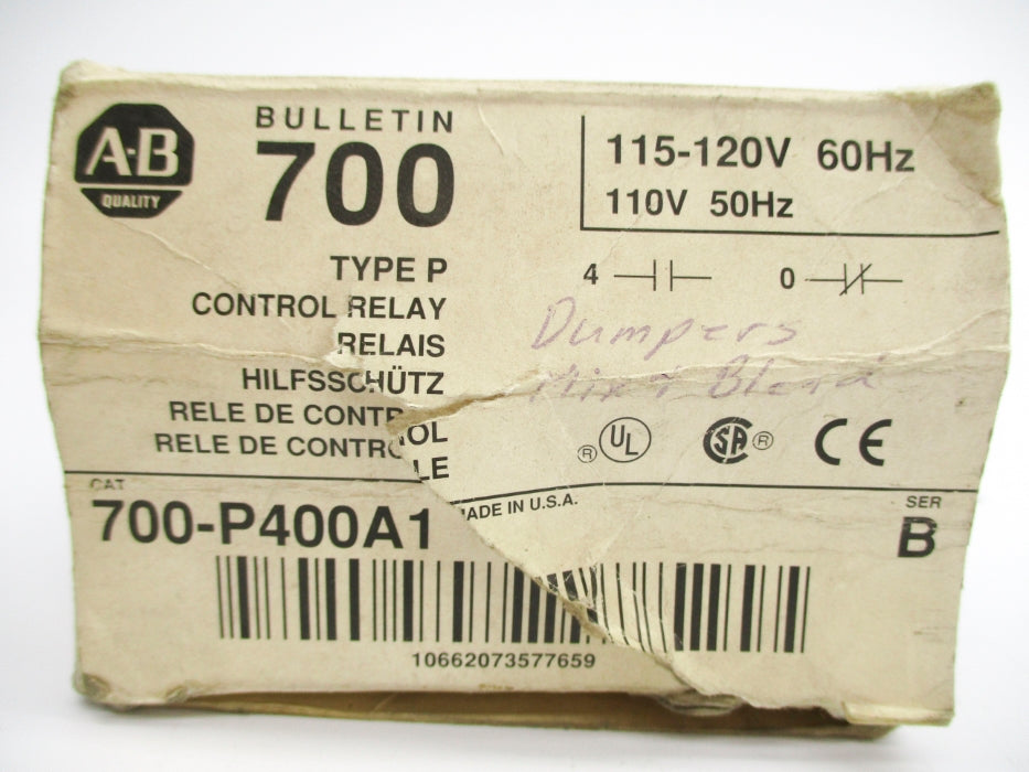 INDUSTRIAL SPARE PART 700-P400A1 SER. B 110/115-120V 10A (AS PICTURED) (GY/BL) NSMP