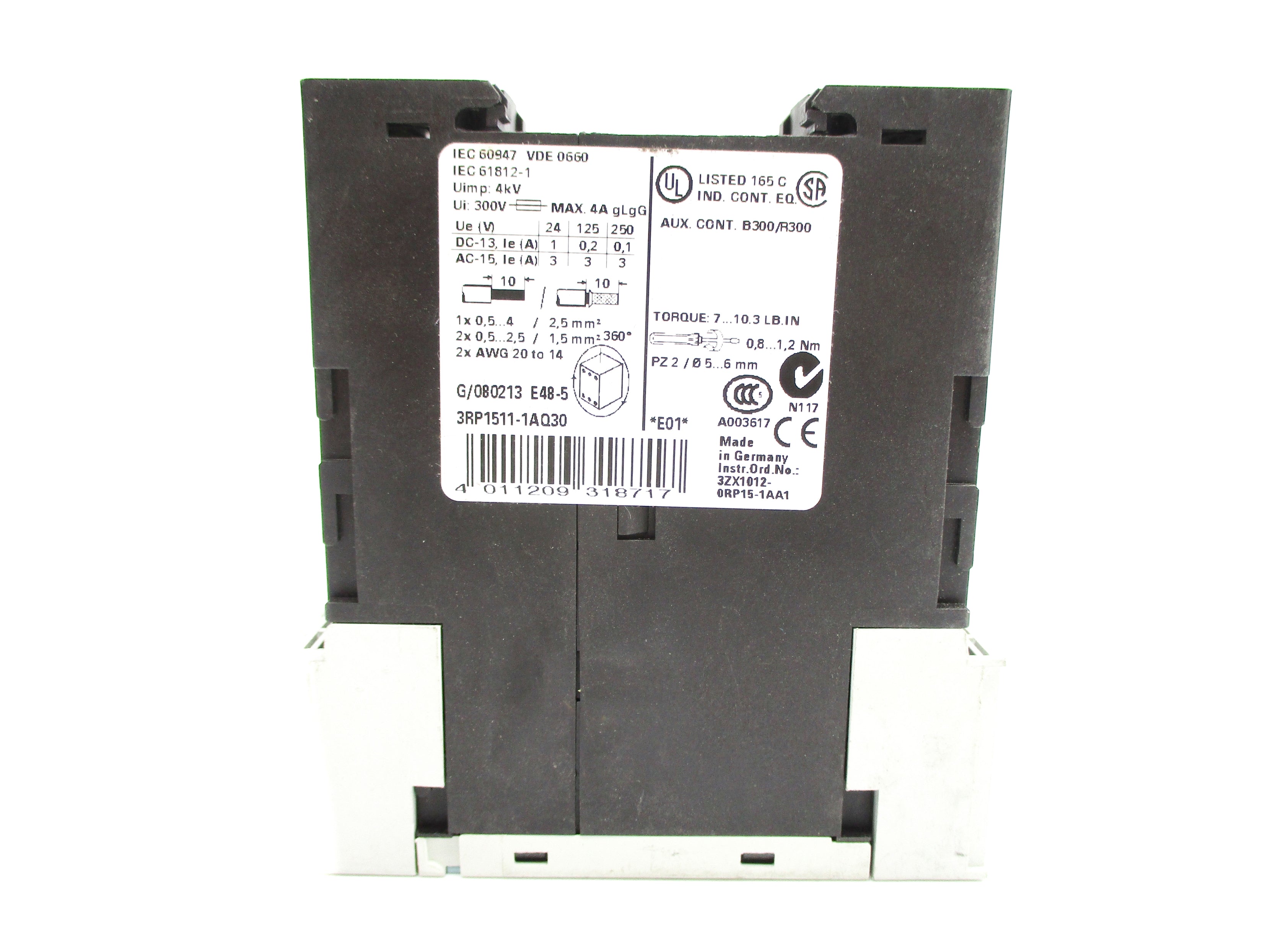 SIEMENS 3RP1511-1AQ30 24VAC/DC NSNP