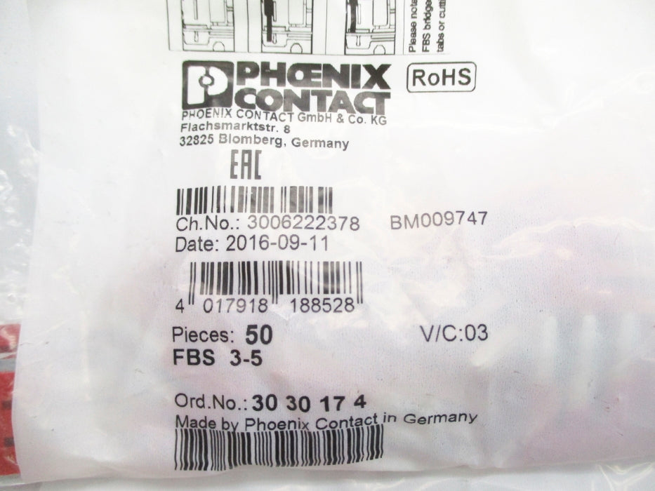 PHOENIX CONTACT FBS3-5 (PKG OF 50) NSMP