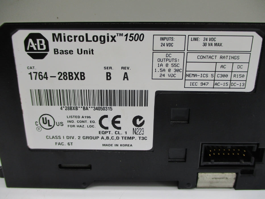 ALLEN BRADLEY 1764-28BXB SER. B 24VDC REV. A NSNP