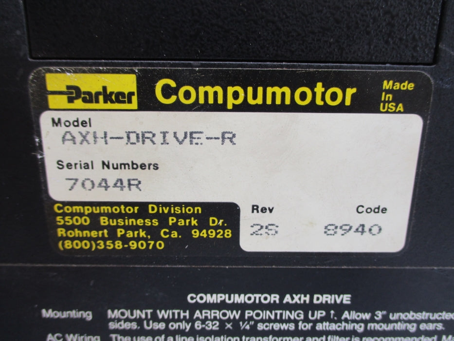 PARKER AXH-DRIVE-R UNMP