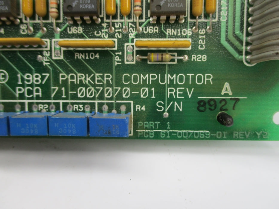 PARKER 71-007070-01 REV. A 61-007069-01 REV. Y2 UNMP