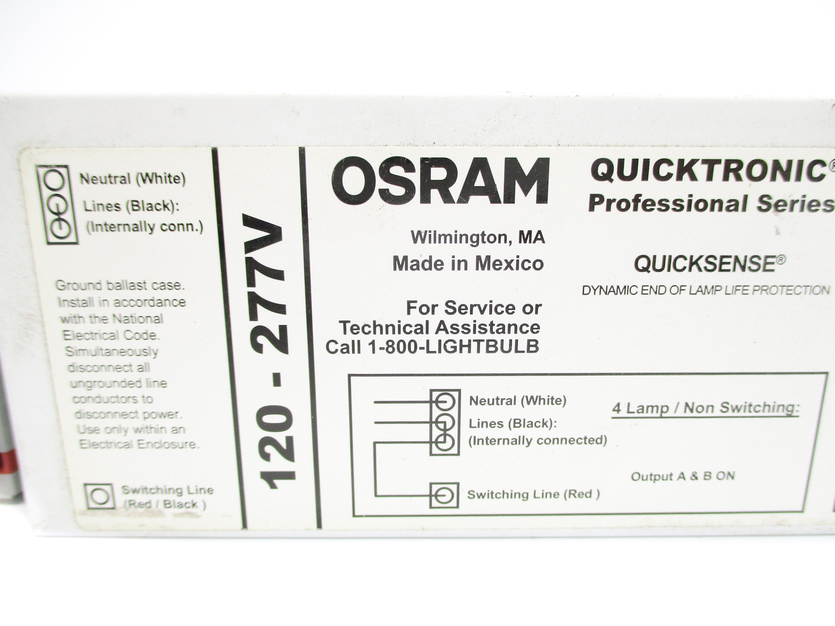 OSRAM QTP4X54T5HO/UNVPSNHTW 120-277V NSNP