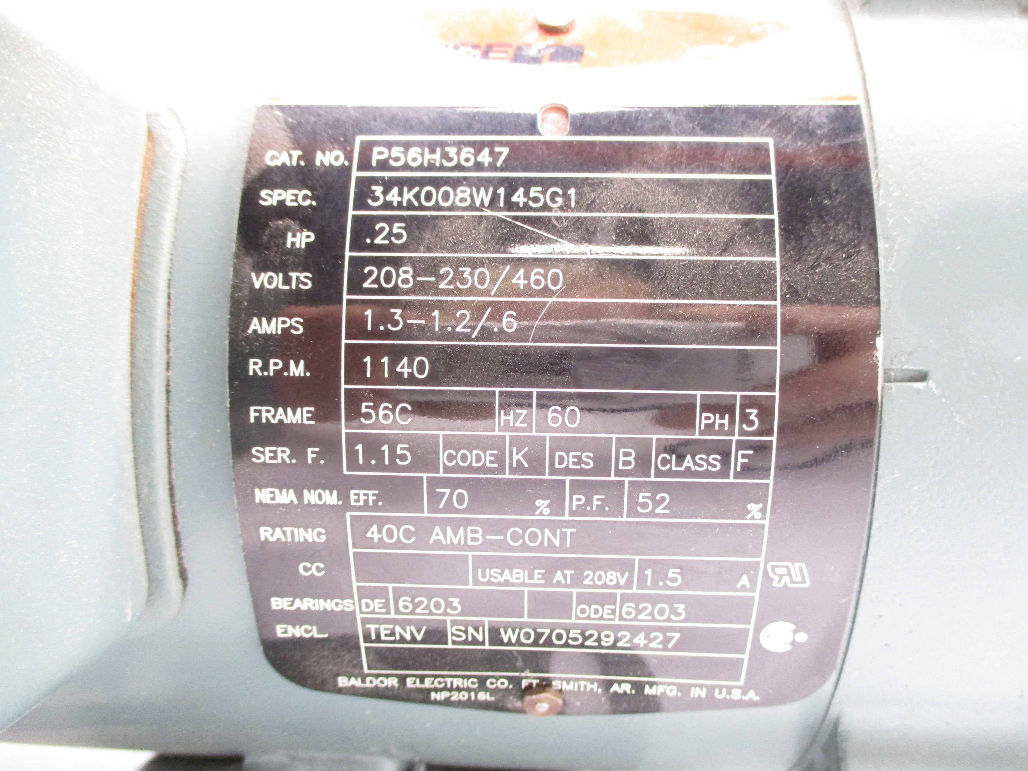 RELIANCE ELECTRIC P56H3647 UNMP