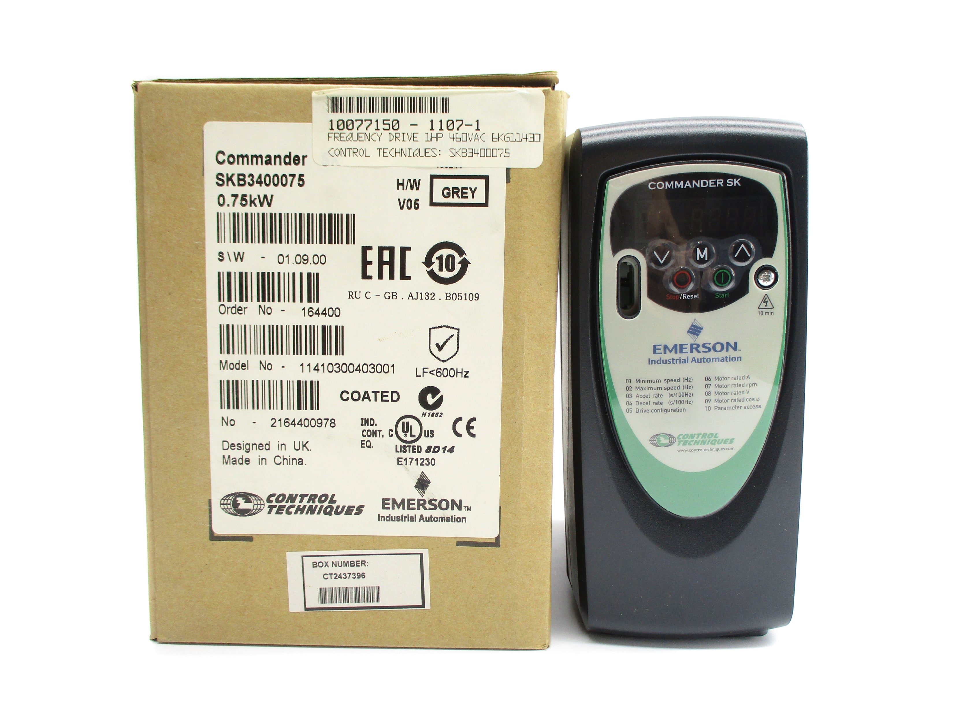 CONTROL TECHNIQUES SKB3400075 11410300403001 S/W 01.09.00 380-480V 3.1A NSMP