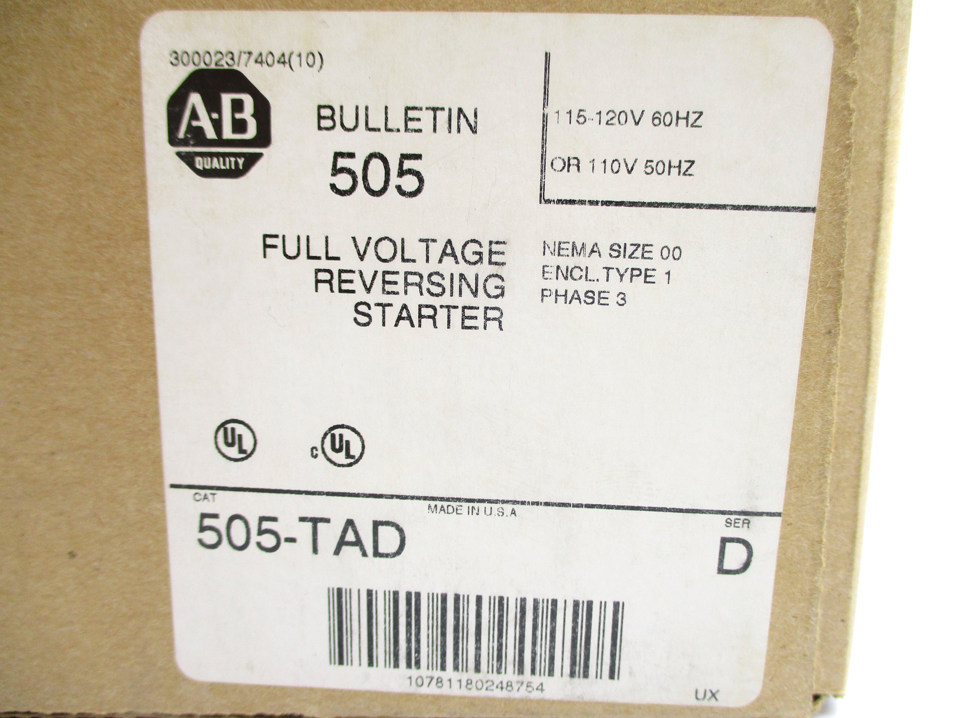 INDUSTRIAL SPARE PART 505-TAD SER. D (BR/WH) NSMP