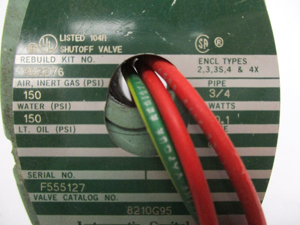 ASCO 8210G95 110/120V 150PSI 3/4" UNMP