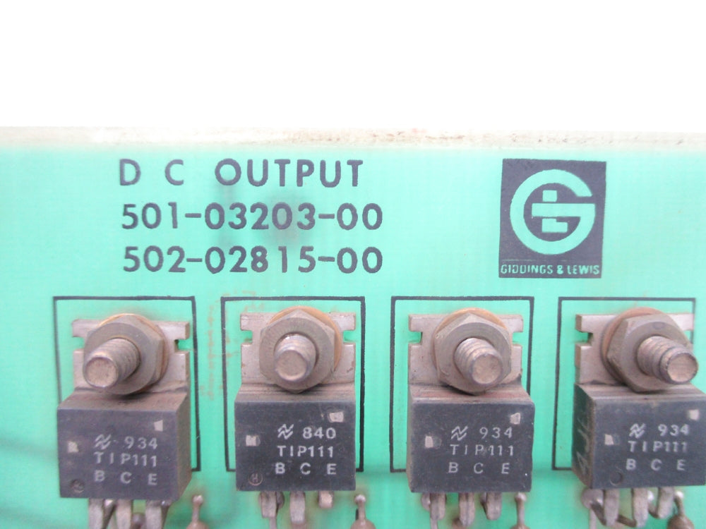 GIDDINGS&LEWIS 501-03203-00 502-02815-00 UNMP