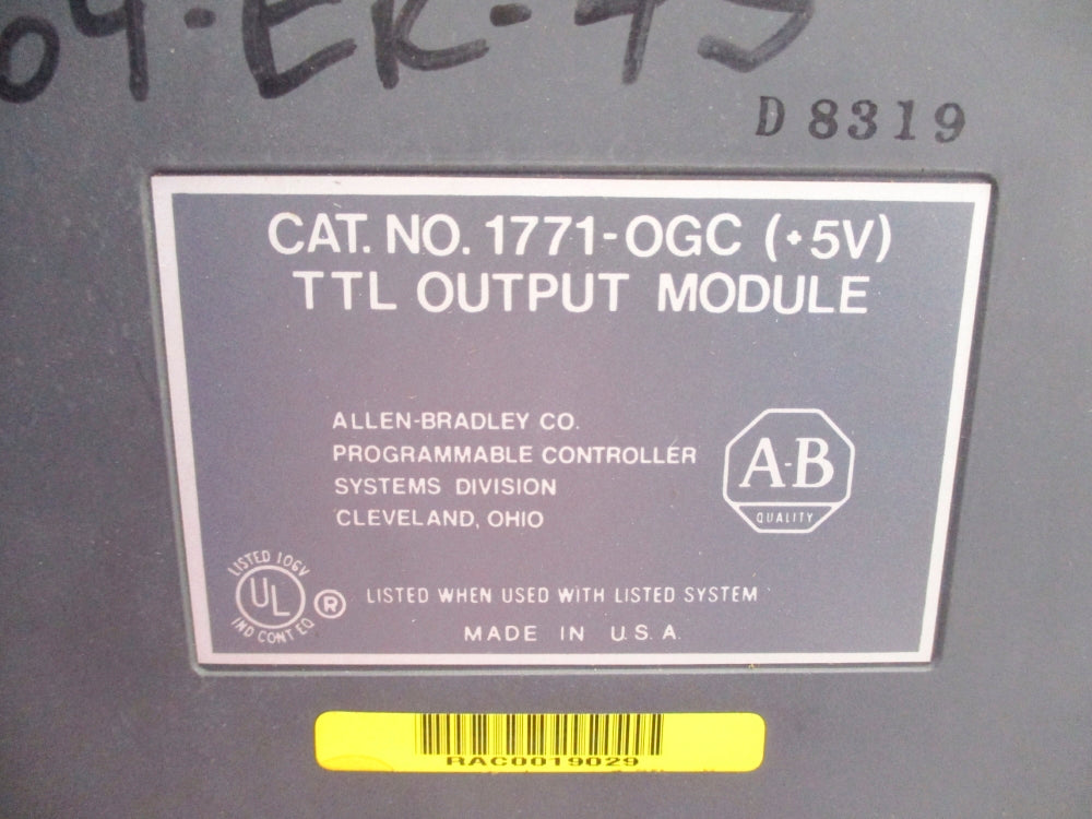 ALLEN BRADLEY 1771-OGC 5V UNMP