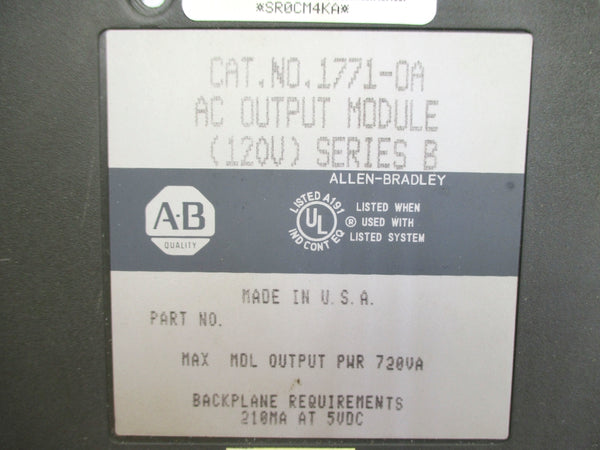 ALLEN BRADLEY 1771-OA SER. B 120VAC UNMP