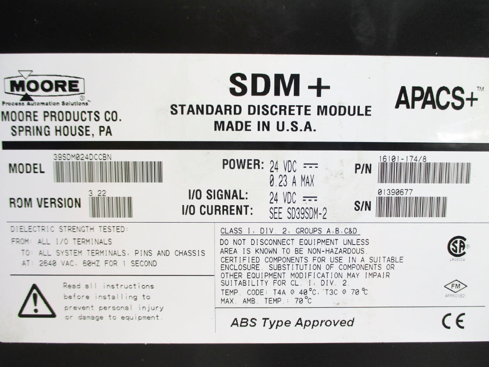 MOORE 39SDM024DCCBN 16101-174/8 UNMP