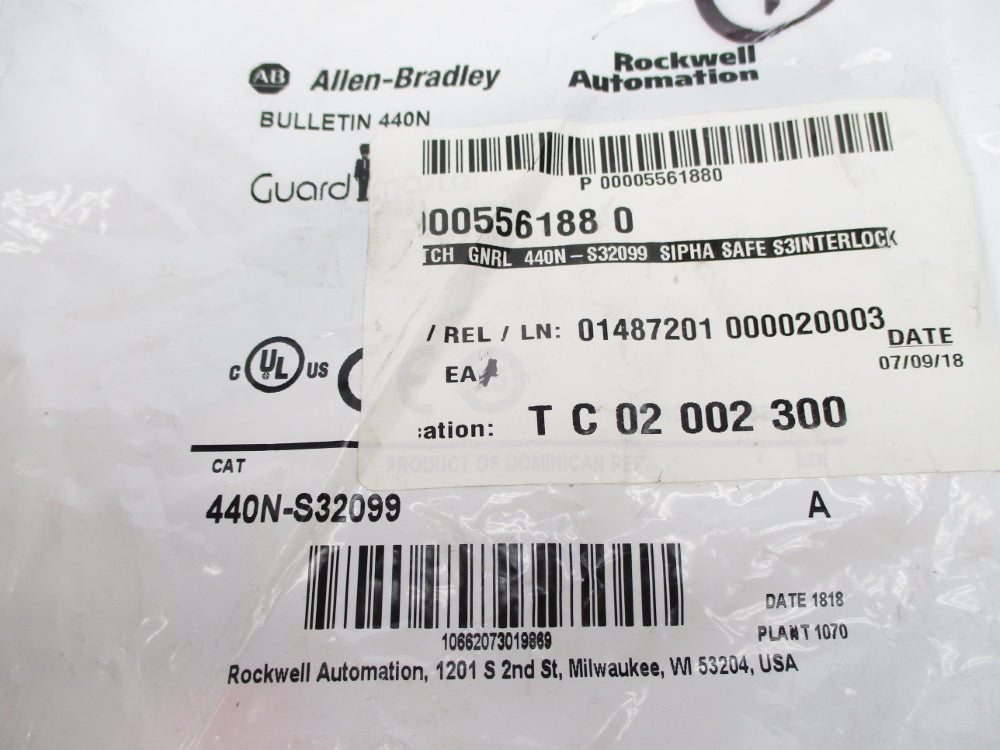 INDUSTRIAL SPARE PART 440N-S32099 SER. A NSMP