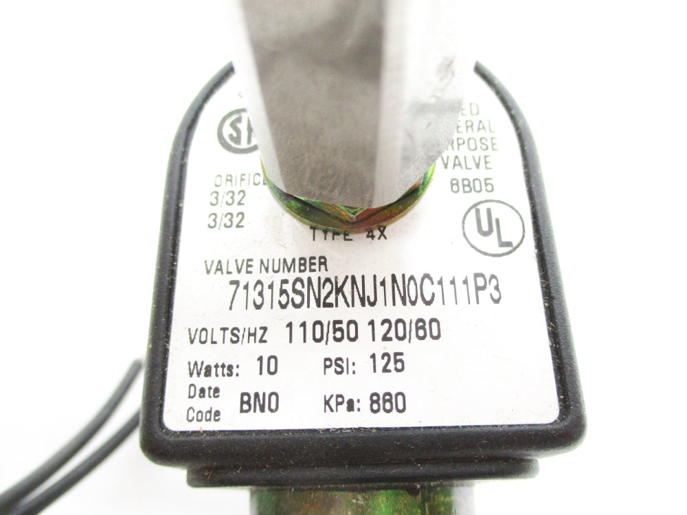 PARKER 71315SN2KNJ1N0C111P3 110/120V 125PSI 3/32" NSMP