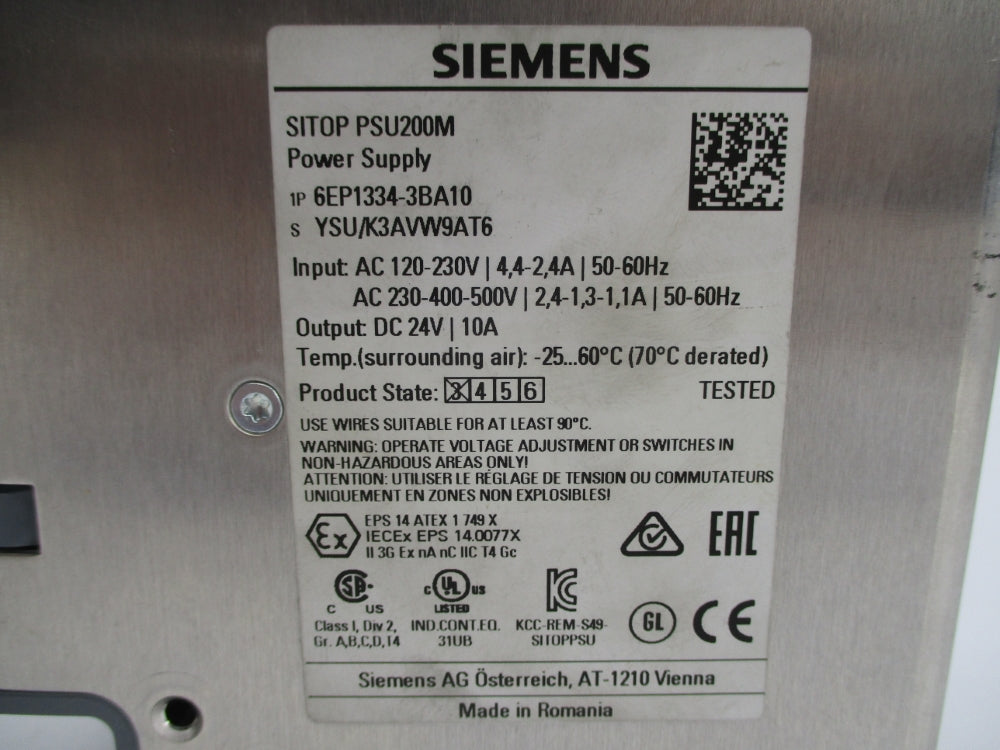 SIEMENS 6EP1334-3BA10 120-230/230-500VAC 4.4-2.4-1.1A NSNP