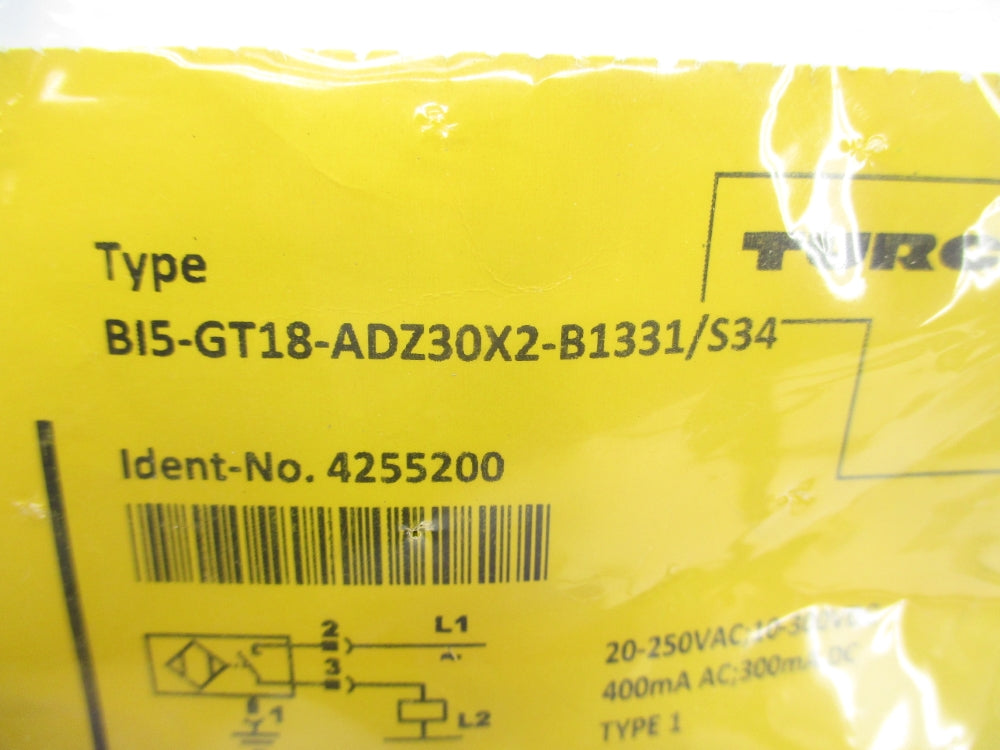 TURCK BI5-GT18-ADZ30X2-B1331/S34 4255200 20-250VAC NSMP