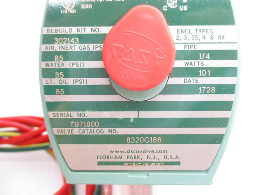 ASCO 8320G186 110/120V 85PSI 1/4" NSMP