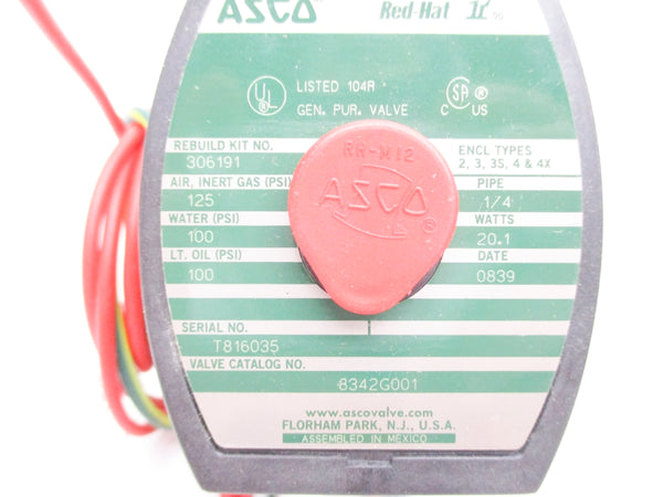 ASCO 8342G001 120V 100-125PSI 1/4" NSMP