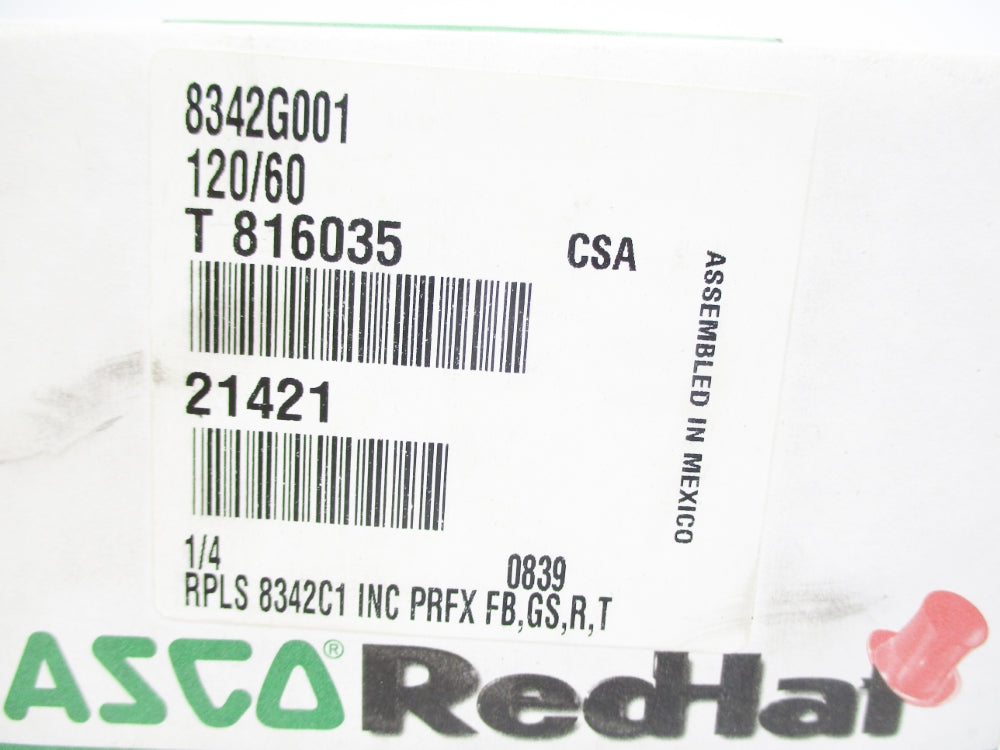 ASCO 8342G001 120V 100-125PSI 1/4" NSMP