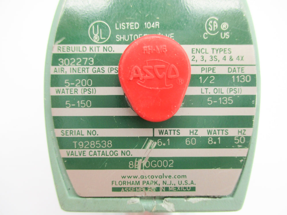 ASCO 8210G002 110/120V 5-200PSI UNMP