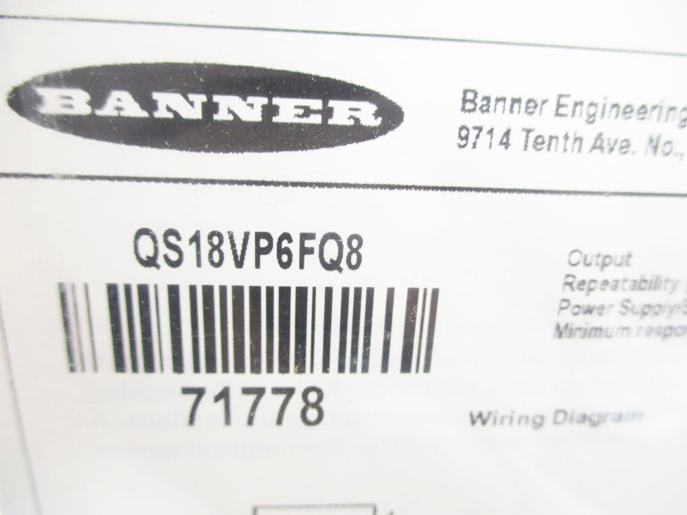 BANNER ENGINEERING QS18VP6FQ8 71778 NSMP
