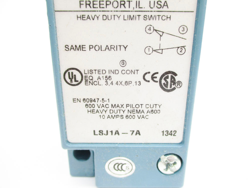 MICRO SWITCH LSJ1A-7A 600VAC 10A NSNP