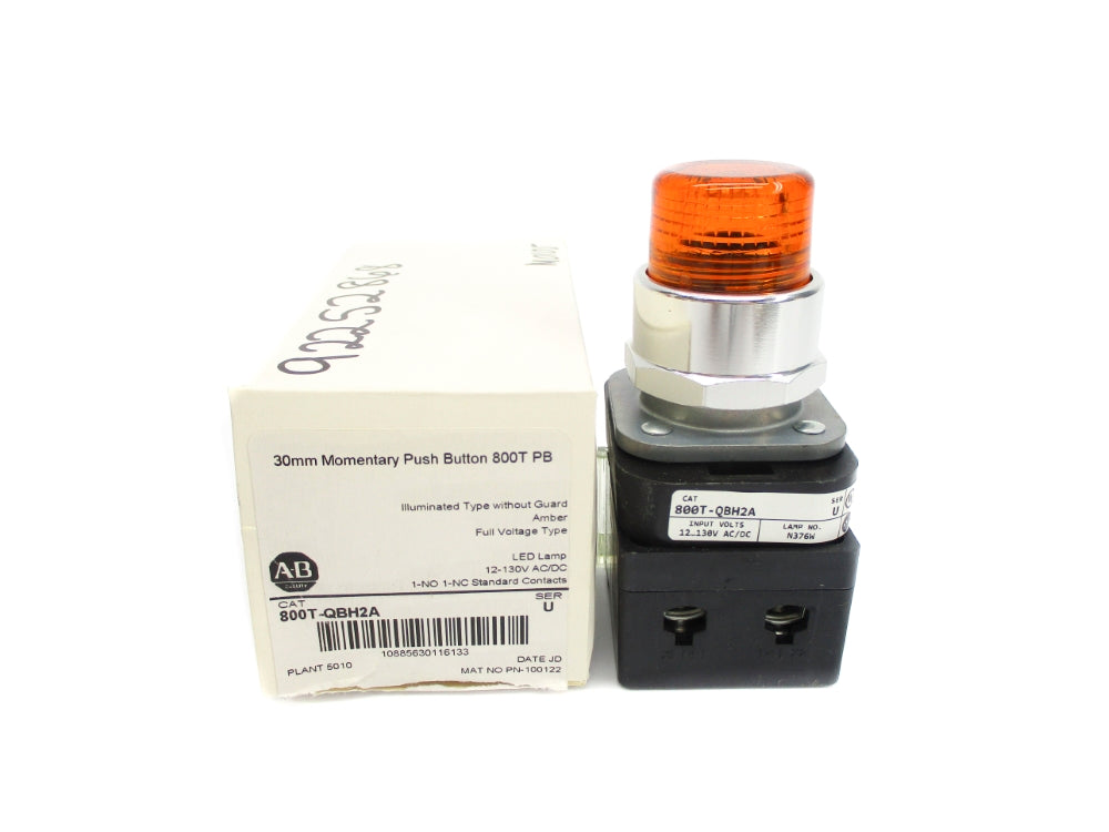 ALLEN BRADLEY 800T-QBH2A SER. U 12-130VAC/DC (WH) NSMP