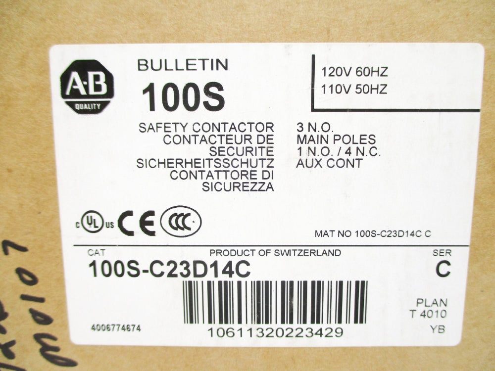 ALLEN BRADLEY 100S-C23D14C SER. C 110/120V (BR/WH) NSMP