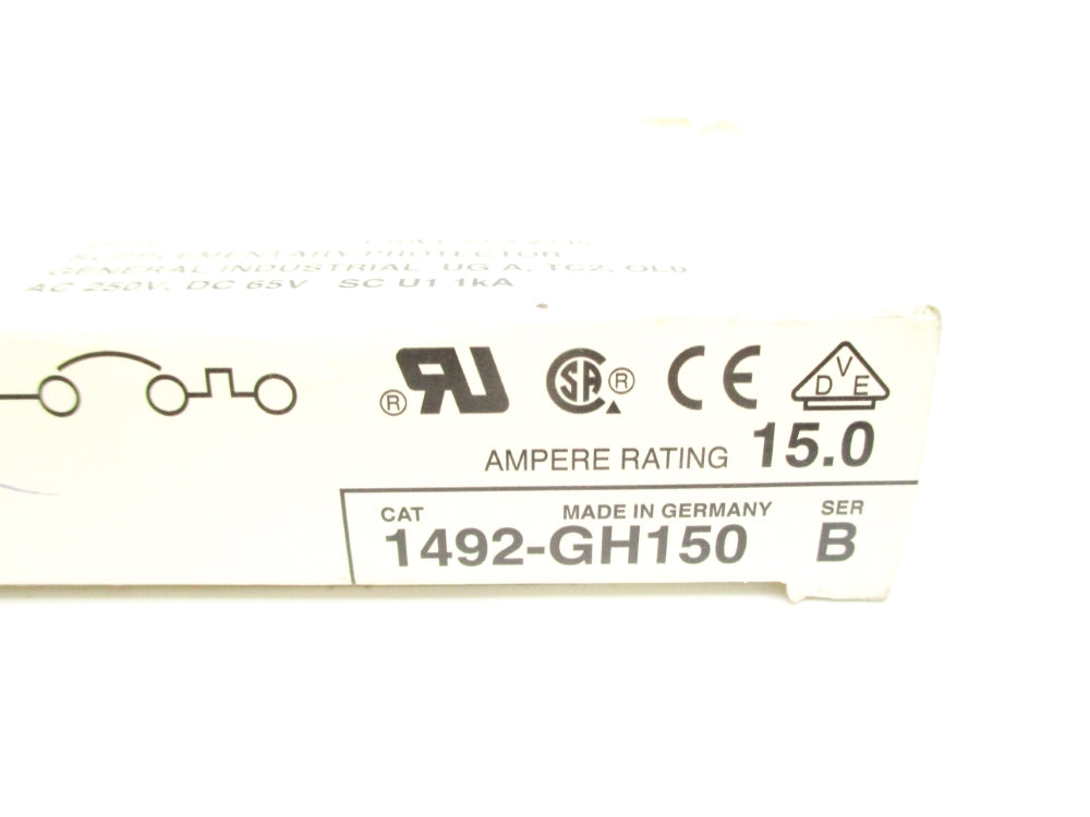 ALLEN BRADLEY 1492-GH150 SER. B 250VAC 15A NSMP