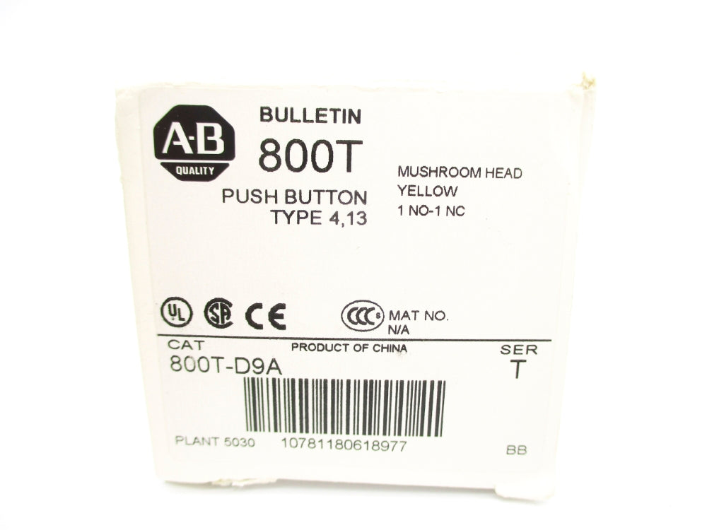 ALLEN BRADLEY 800T-D9A SER. T (WH) NSMP