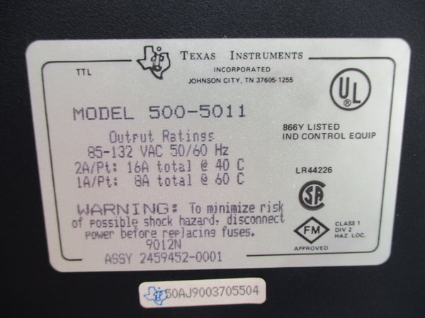 TEXAS INSTRUMENTS 500-5011 132VAC 8A NSNP