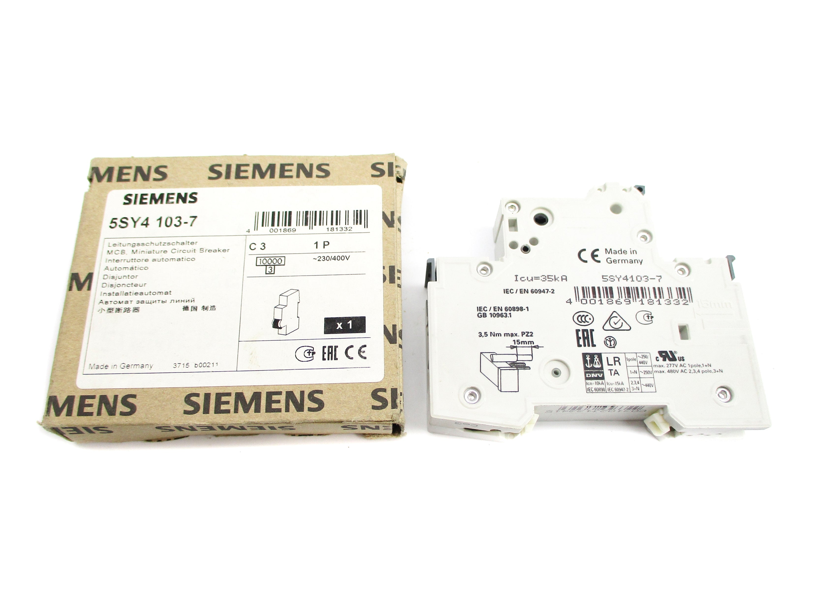 SIEMENS 5SY4103-7 230/400V 3A NSMP