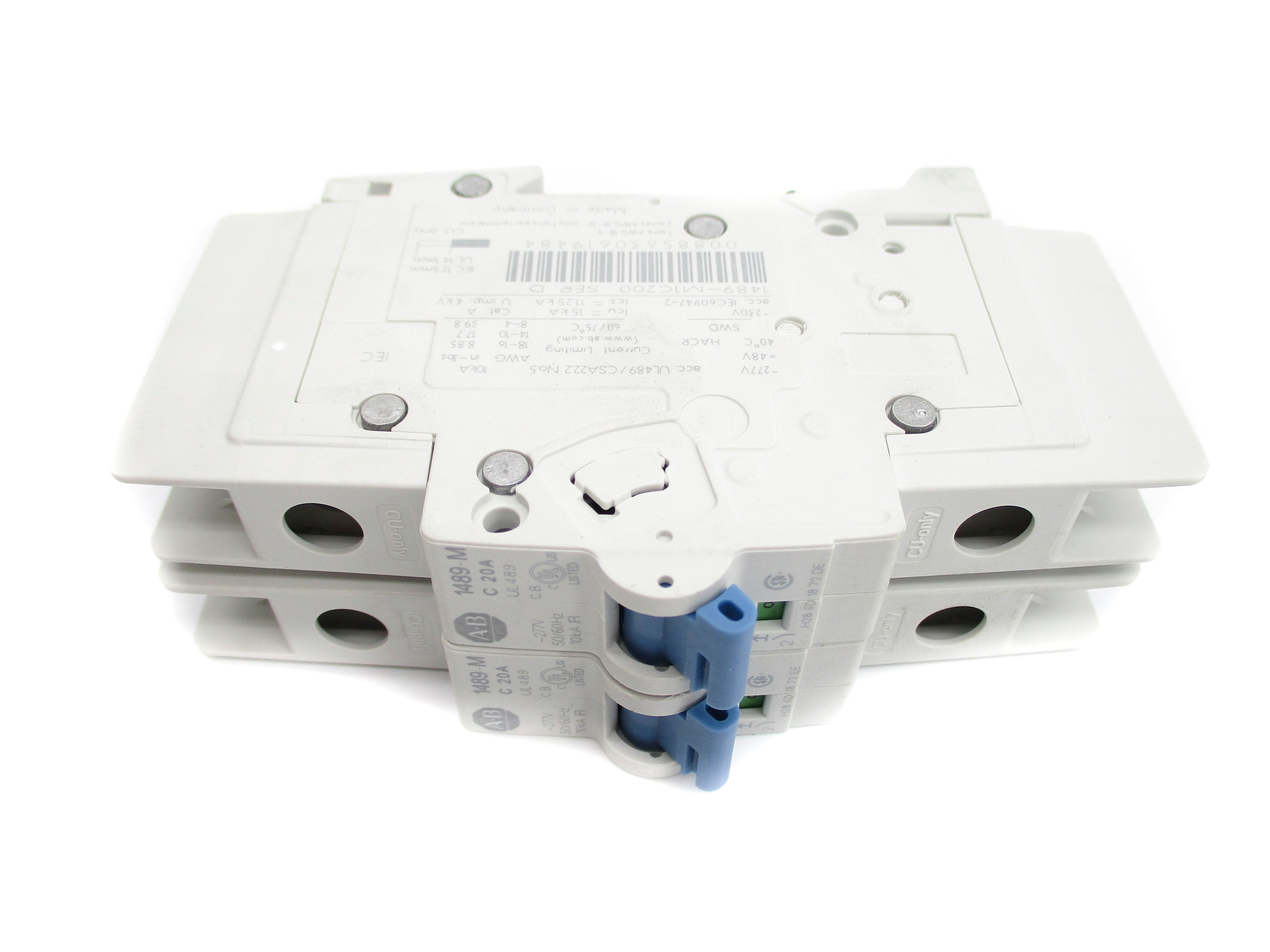 ALLEN BRADLEY 1489-M1C200 SER. D 277V 20A (PKG OF 2) NSMP