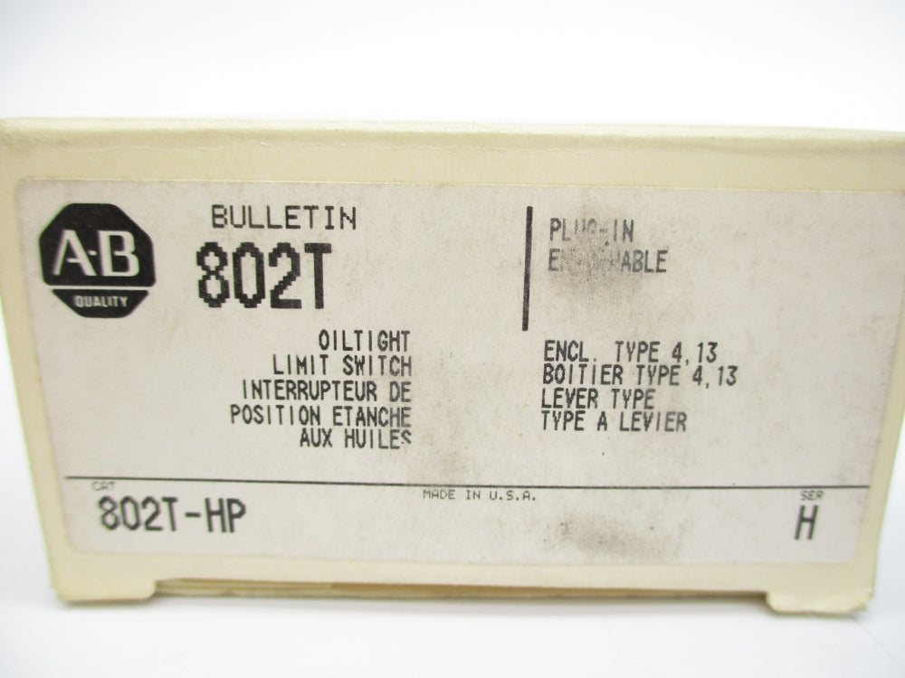 ALLEN BRADLEY 802T-HP SER. H 120-600VAC 60A (WH) NSMP