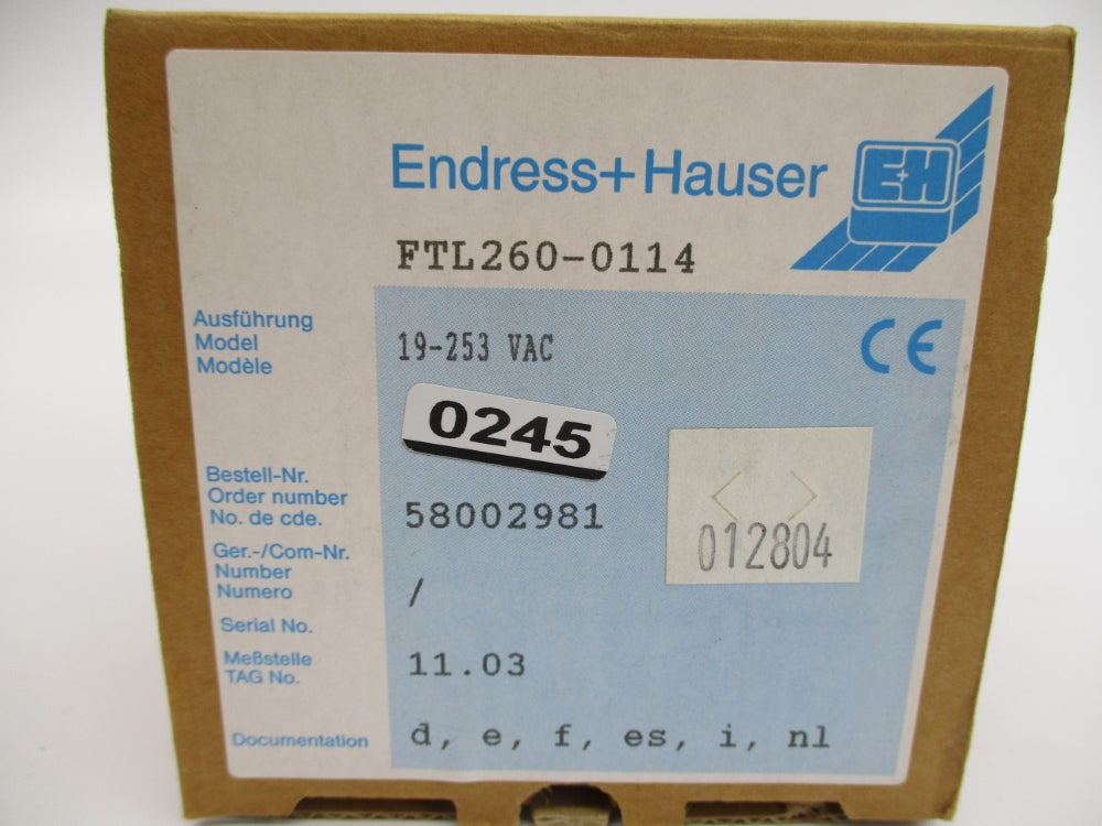 ENDRESS+HAUSER FTL260-0114 58002981 NSMP