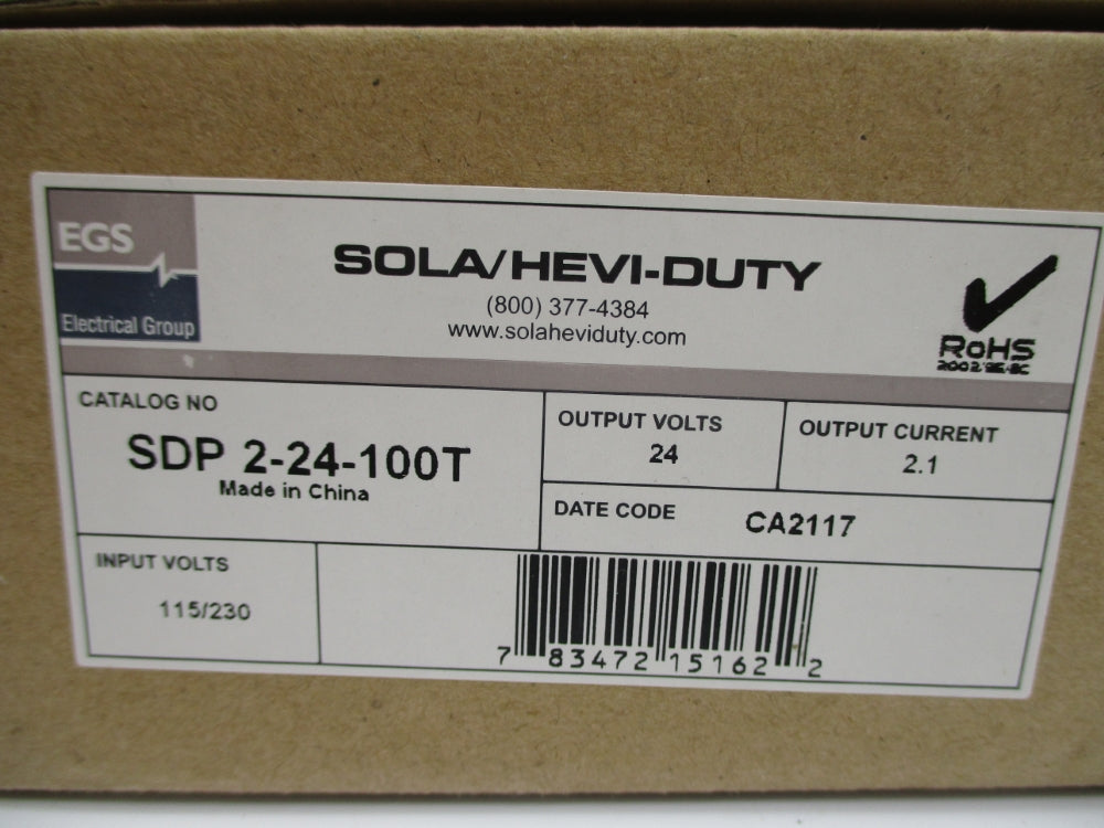 SOLA SDP2-24-100T 115/230VAC 1.1/0.7A NSMP